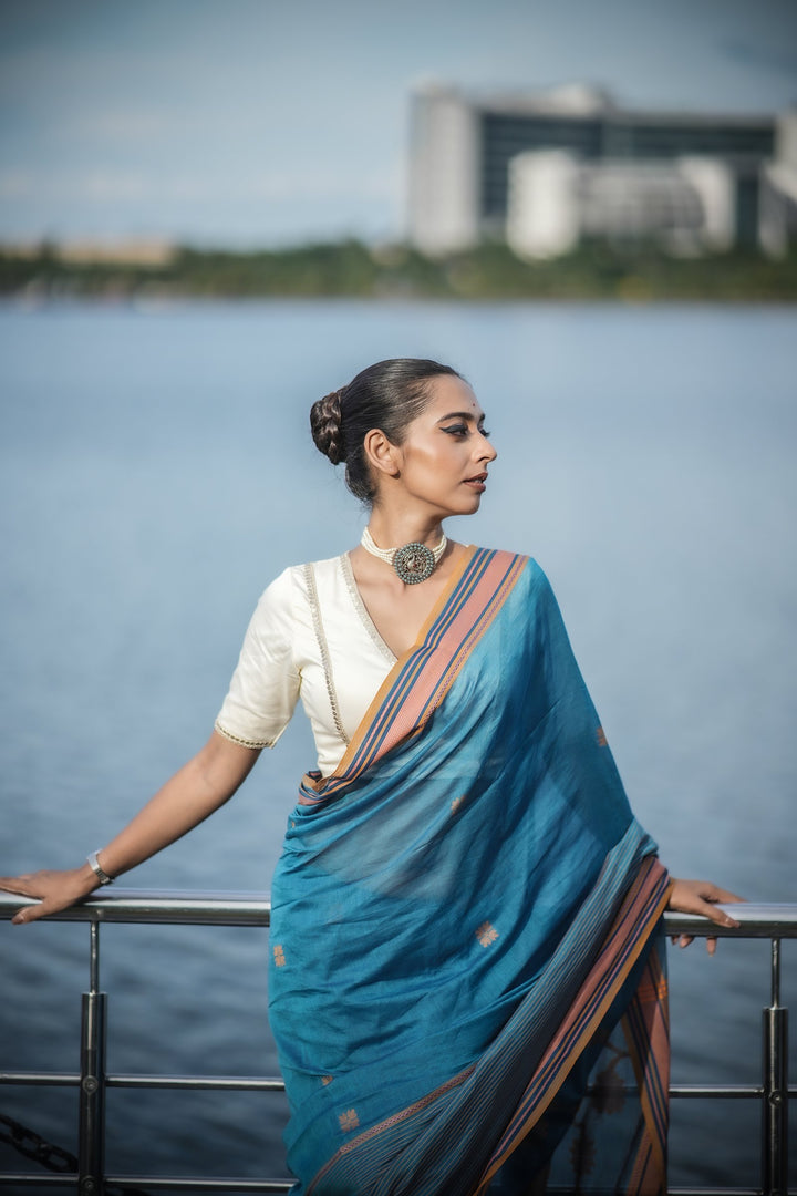 Neelima Cotton Handloom Jamdani Saree
