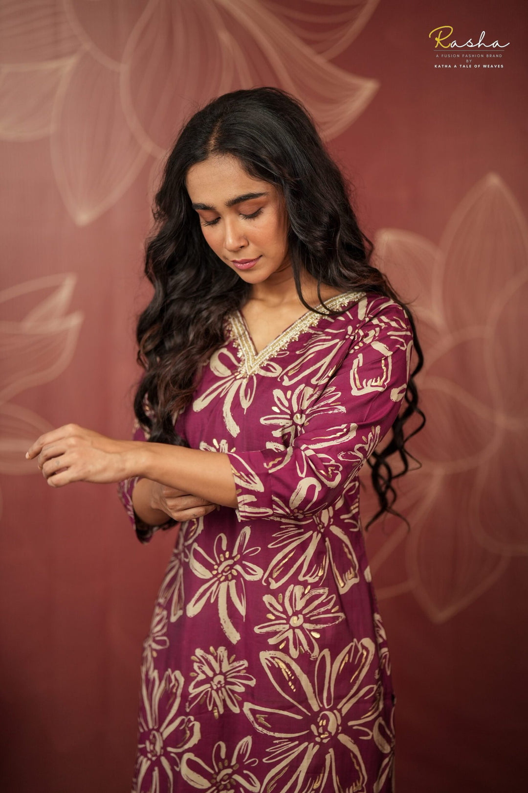 Babylon Bloom - Wine Kurta For Women