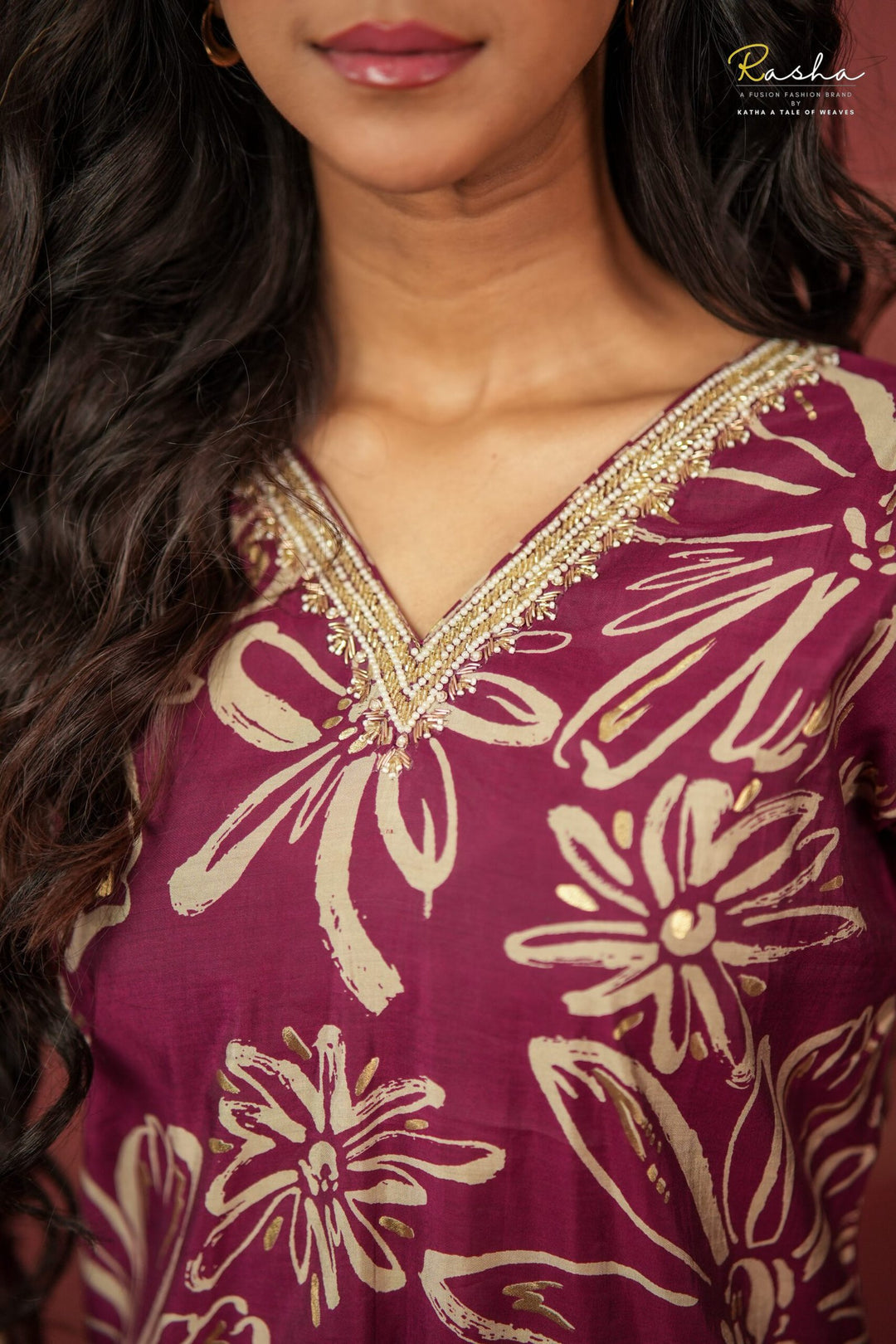 Babylon Bloom - Wine Kurta For Women