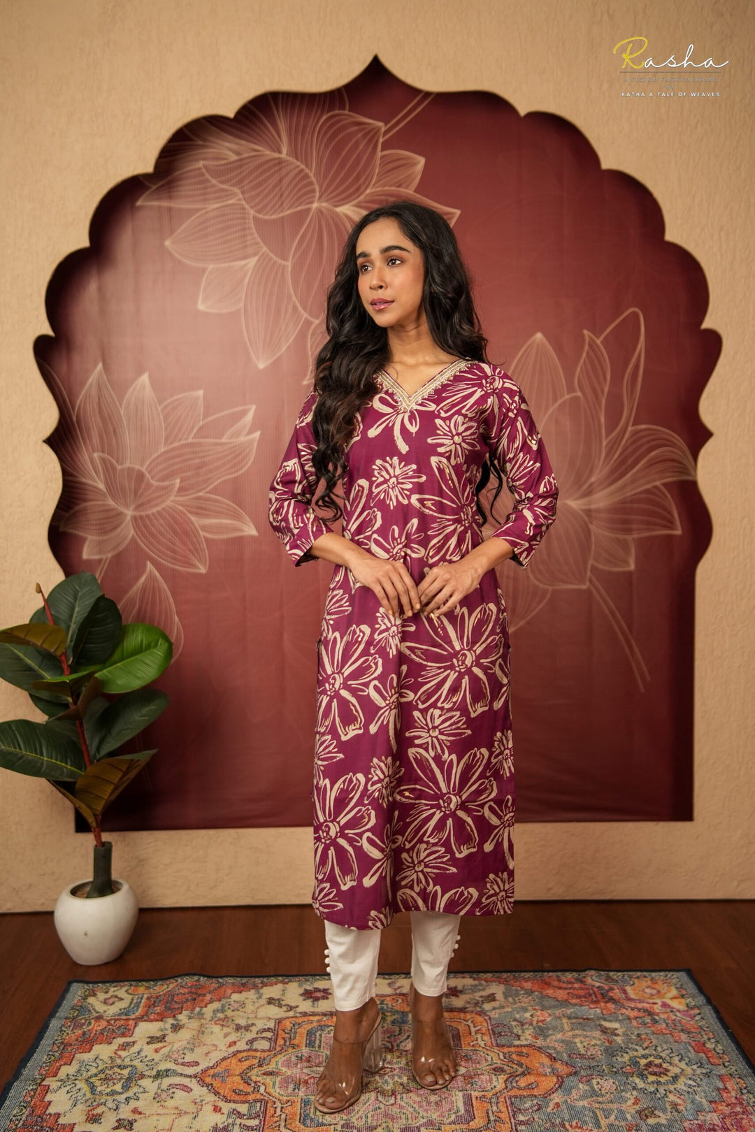 Babylon Bloom - Wine Kurta For Women