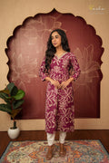 Babylon Bloom - Wine Kurta