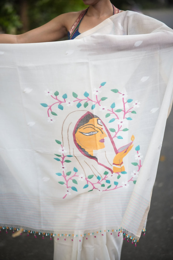 Annapurna Cotton Handloom Jamdani Saree – Luxe Edit