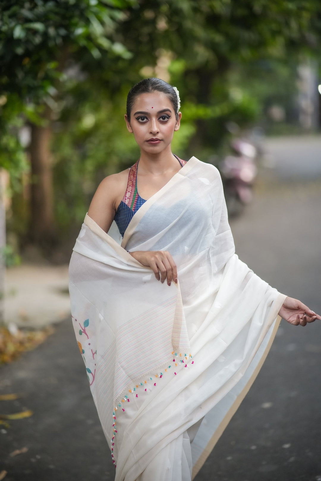 Annapurna Cotton Handloom Jamdani Saree – Luxe Edit