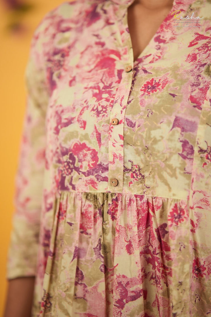 Pink Floral Abstract Dress