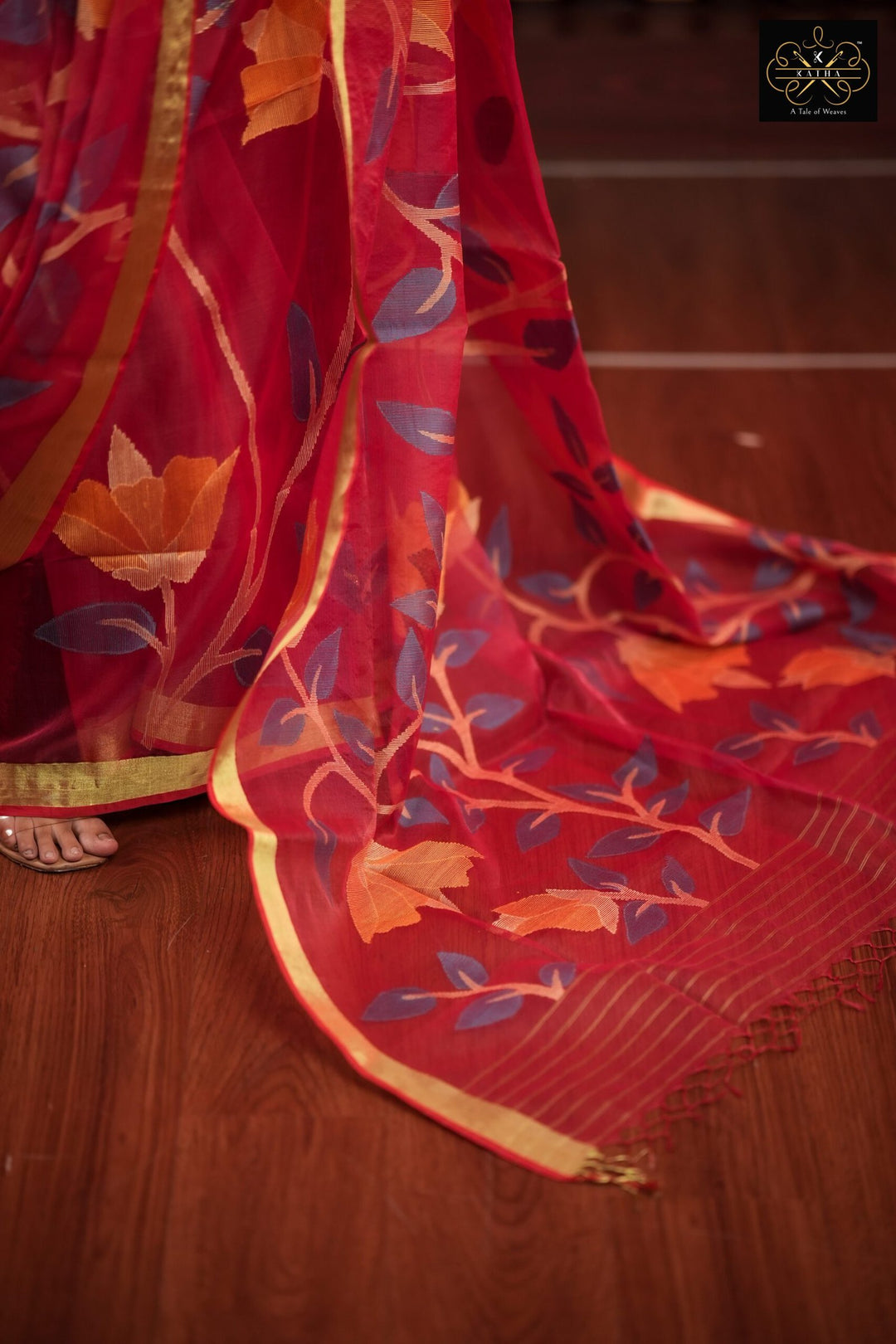 Rose Petal Silk Muslin Jamdani Saree