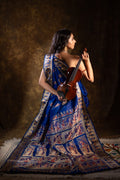 Rajkatha - Baluchari Silk Saree in Royal Blue with Regal Mythological Weaves