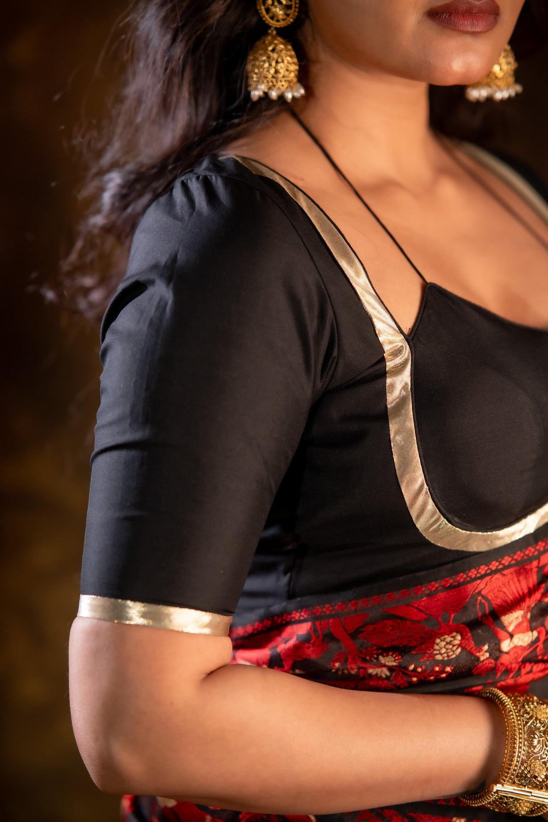 Midnight Muse Designer-Cut Pure Silk Blouse