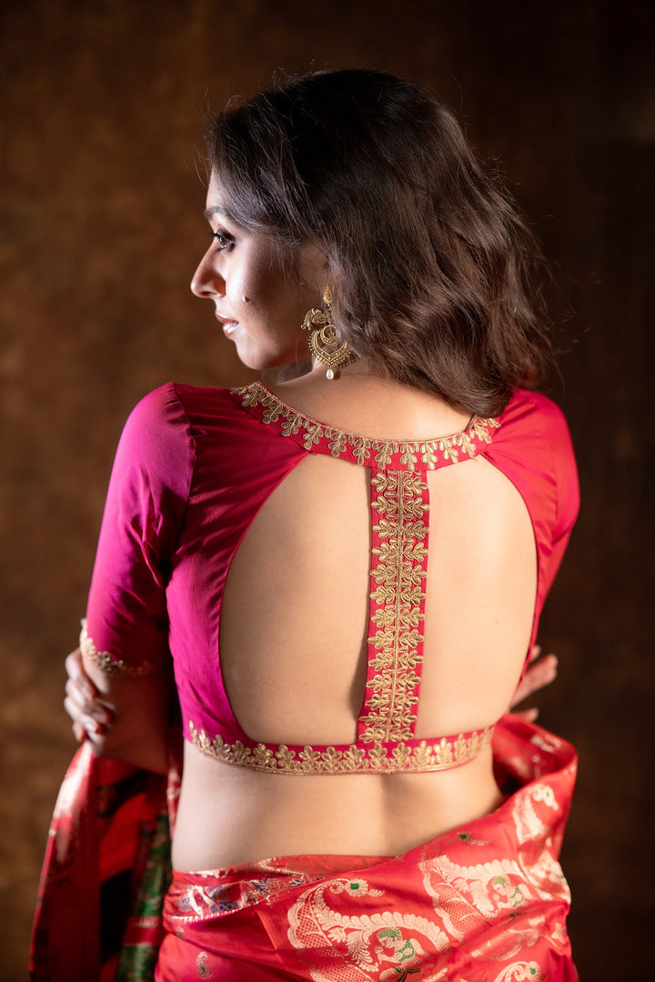 Maharani Ruby Heritage Zari Silk Blouse