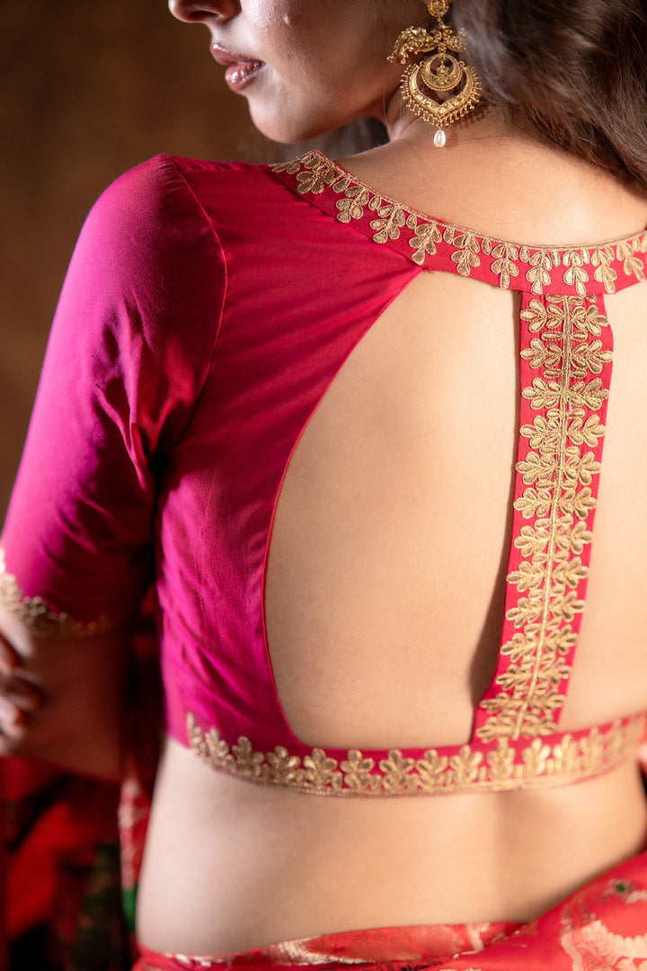 Maharani Ruby Heritage Zari Silk Blouse