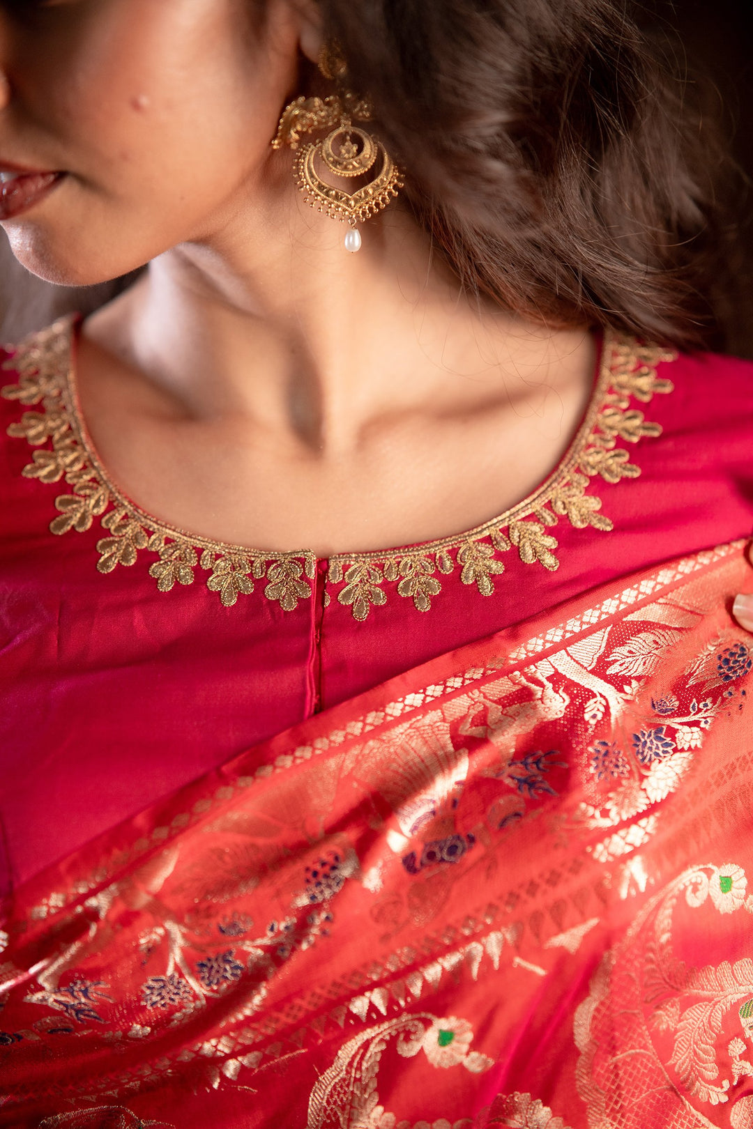 Maharani Ruby Heritage Zari Silk Blouse