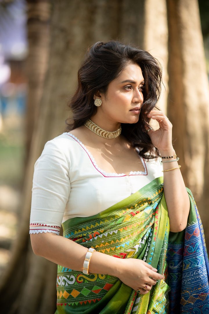 Nakshi Kantha Hand Embroidery Cotton Blouse