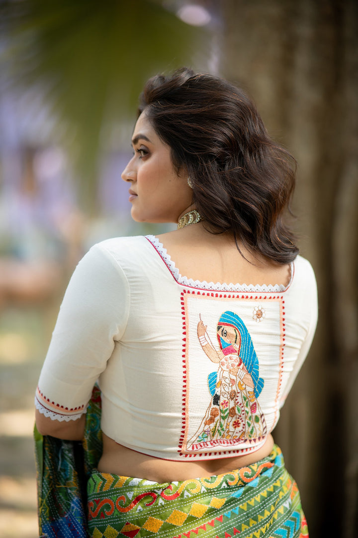 Nakshi Kantha Hand Embroidery Cotton Blouse
