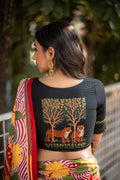 Sunderban Royal Bengal Tiger Kantha Embroidery Silk Blouse