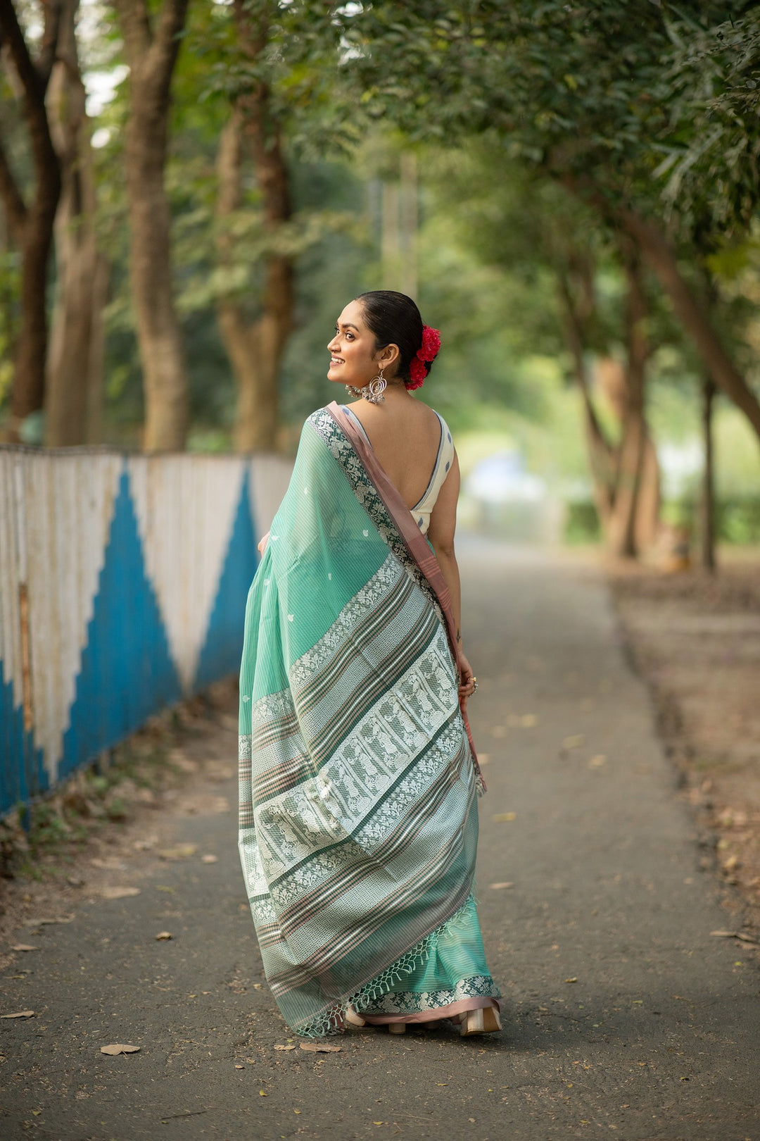 Mint Golap – Baluchari Cotton Saree