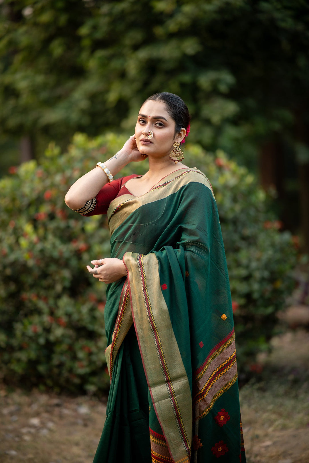 Aranya Phool – Cotton Jamdani Saree