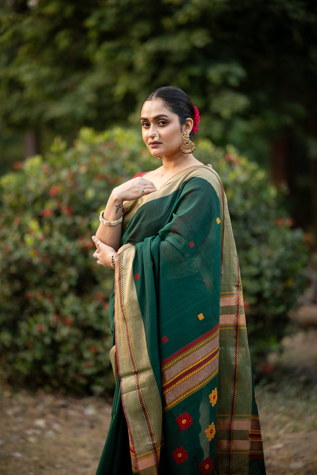 Aranya Phool – Cotton Jamdani Saree