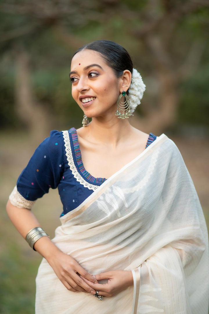 Kanakrekha – Sada Jamdani Saree