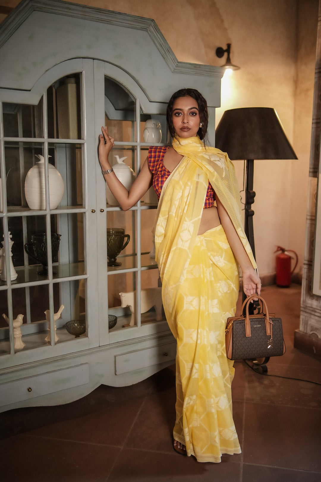 Flury’s Pineapple - Pastel Yellow Handloom Jamdani Saree