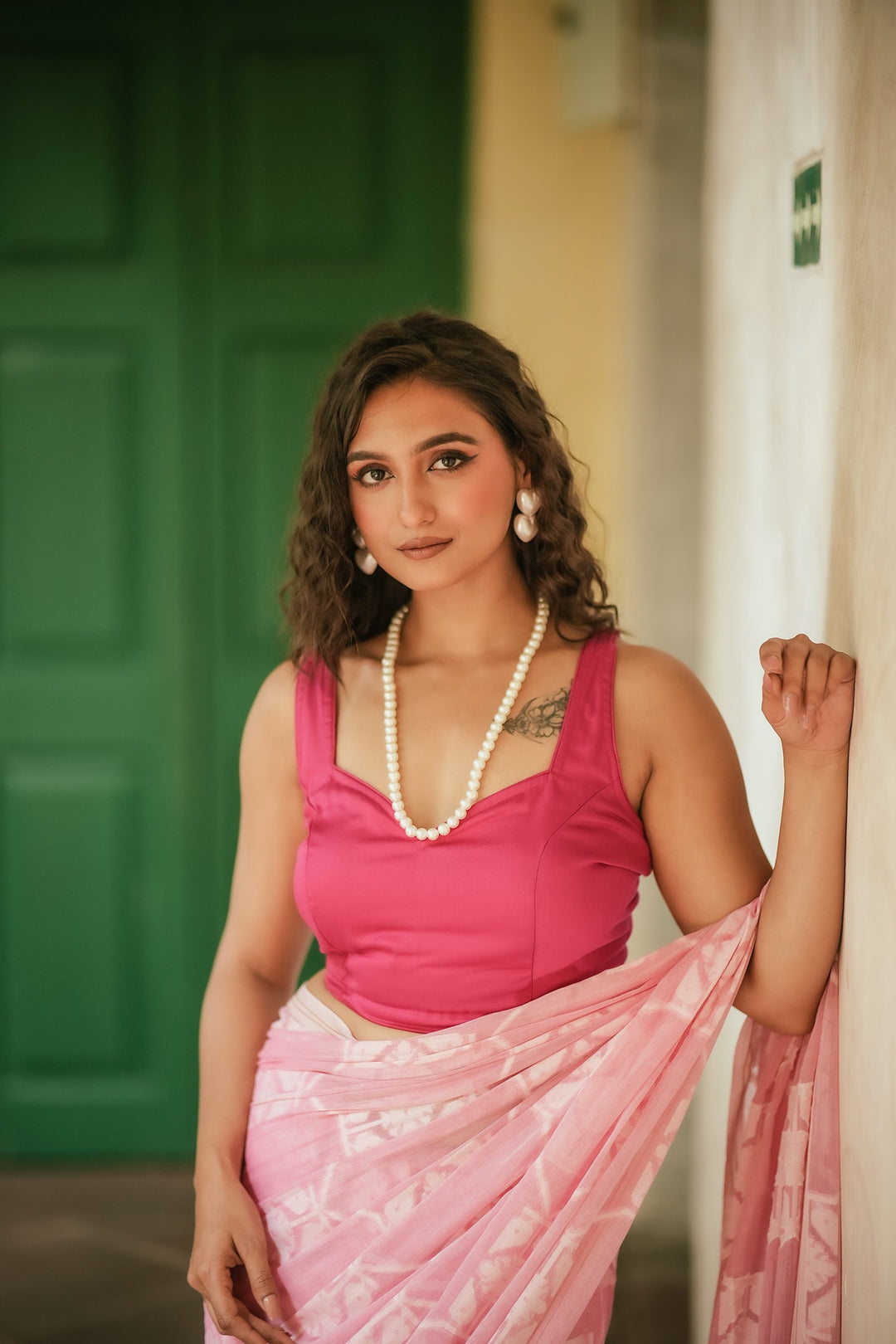 Fuchsia Flame Luxe Cotton Blouse