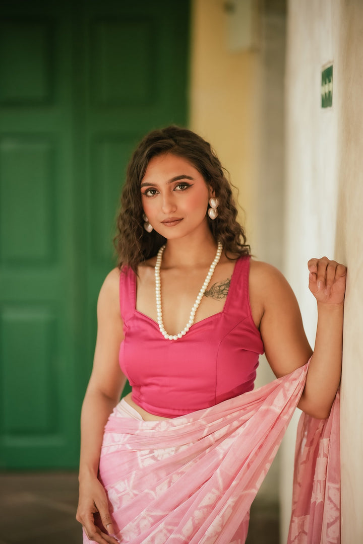 Fuchsia Flame Luxe Cotton Blouse