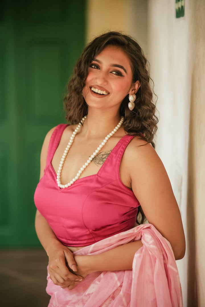 Fuchsia Flame Luxe Cotton Blouse