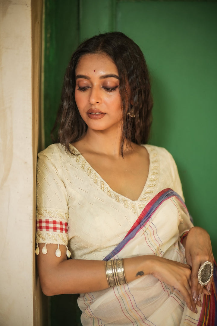 Ivory Shell Pure Cotton Blouse
