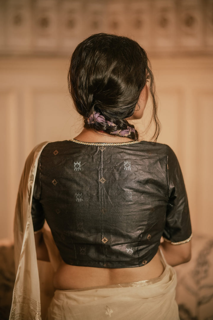 Antique Aura – Tussar Silk Zari Blouse