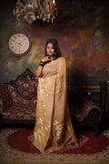 Guldasta - Golden Flower Linen Jamdani Saree