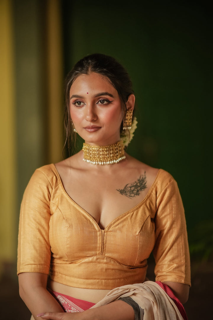 Antique Gold - Tussar Silk Blouse