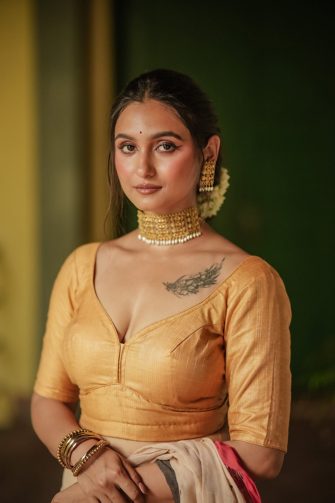 Antique Gold - Tussar Silk Blouse