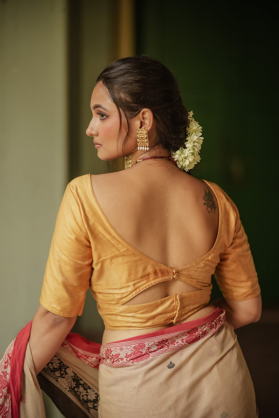 Antique Gold - Tussar Silk Blouse