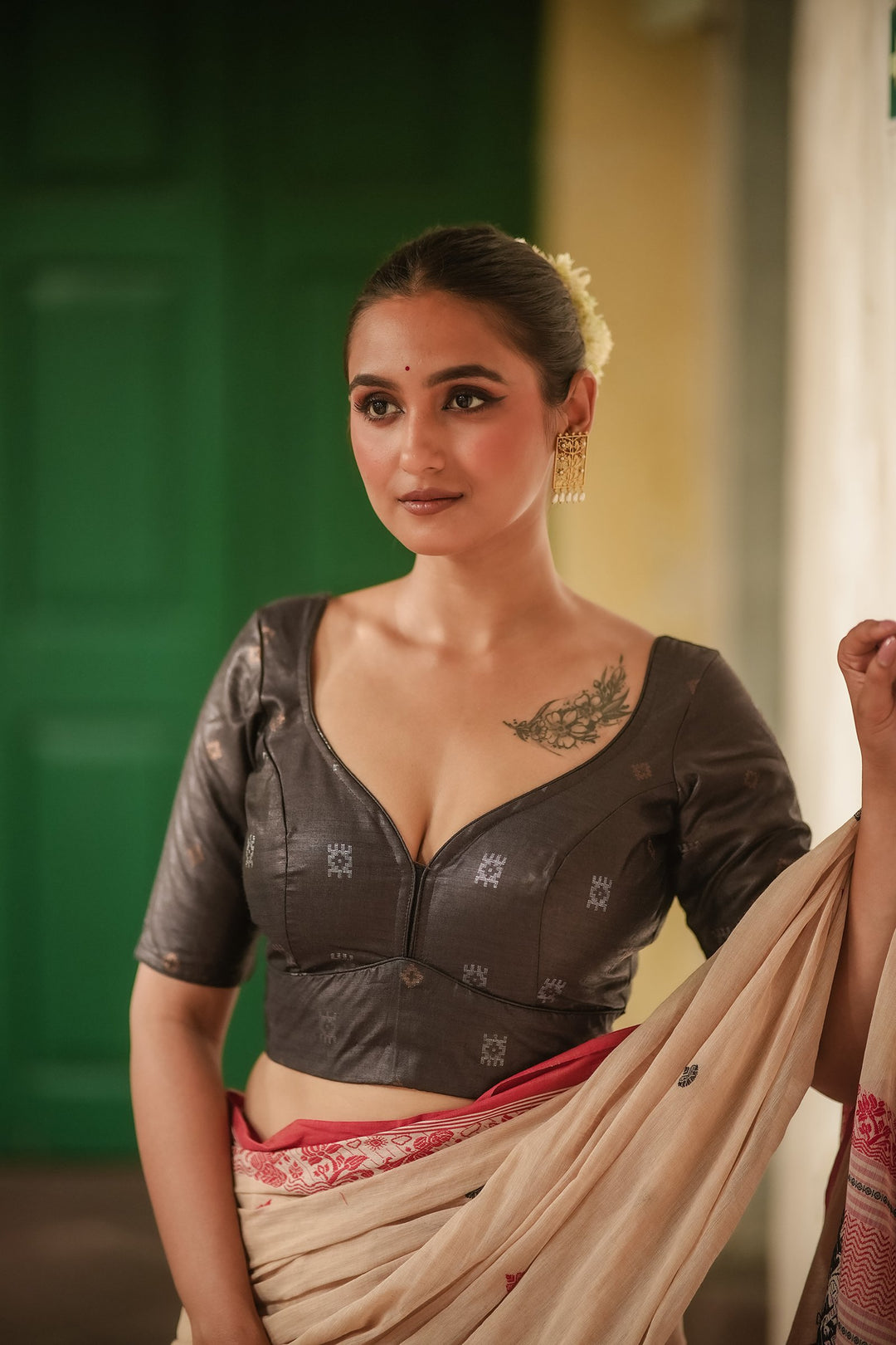 Antique Aura – Tussar Silk Blouse