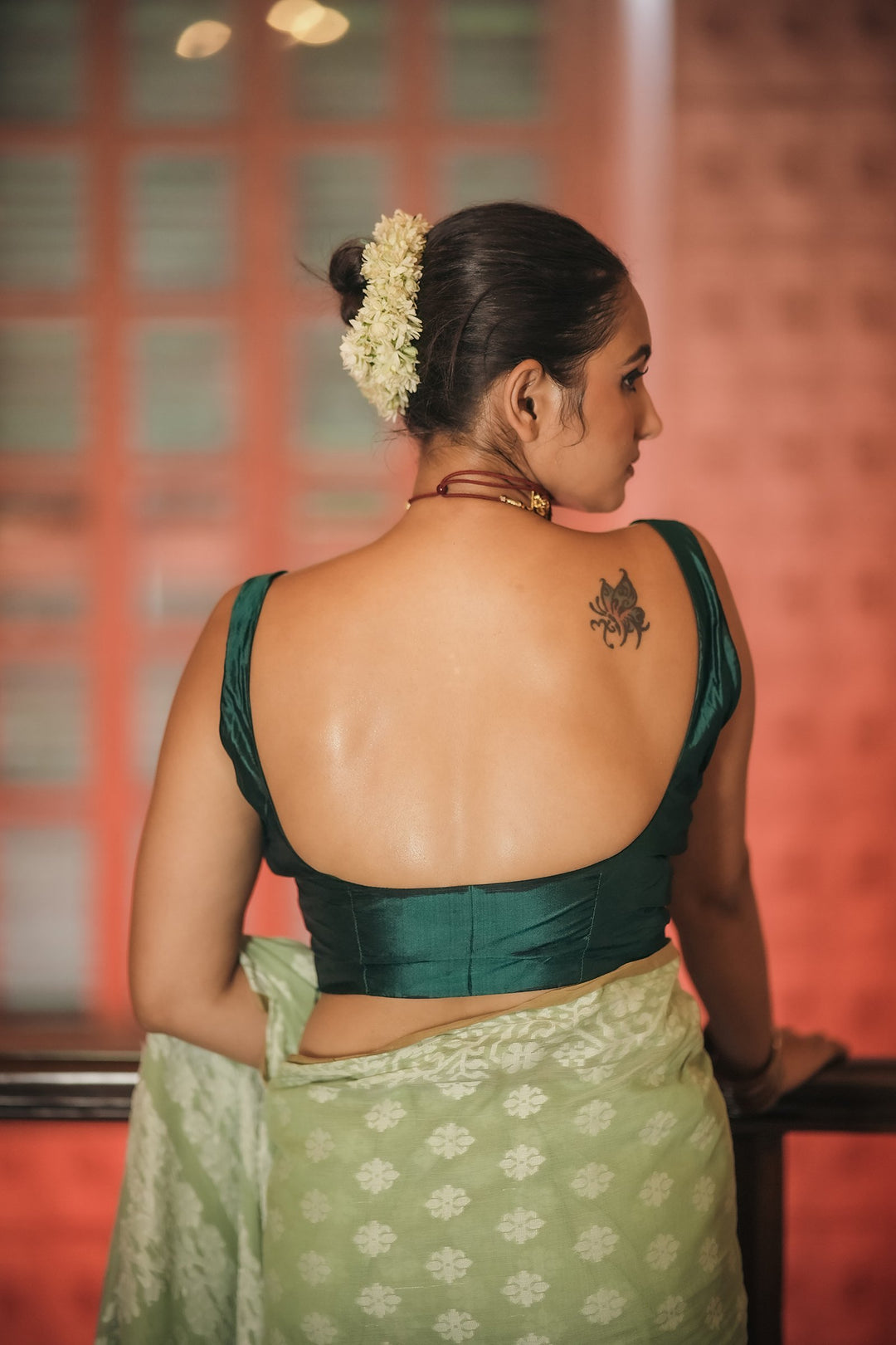 Emerald Gleam – Pure Silk Blouse
