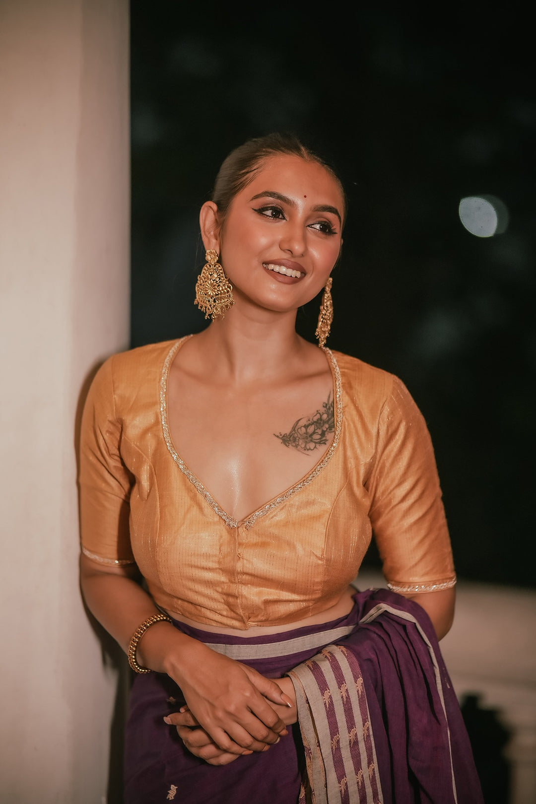 Antique Gold - Tussar Silk Zari Blouse
