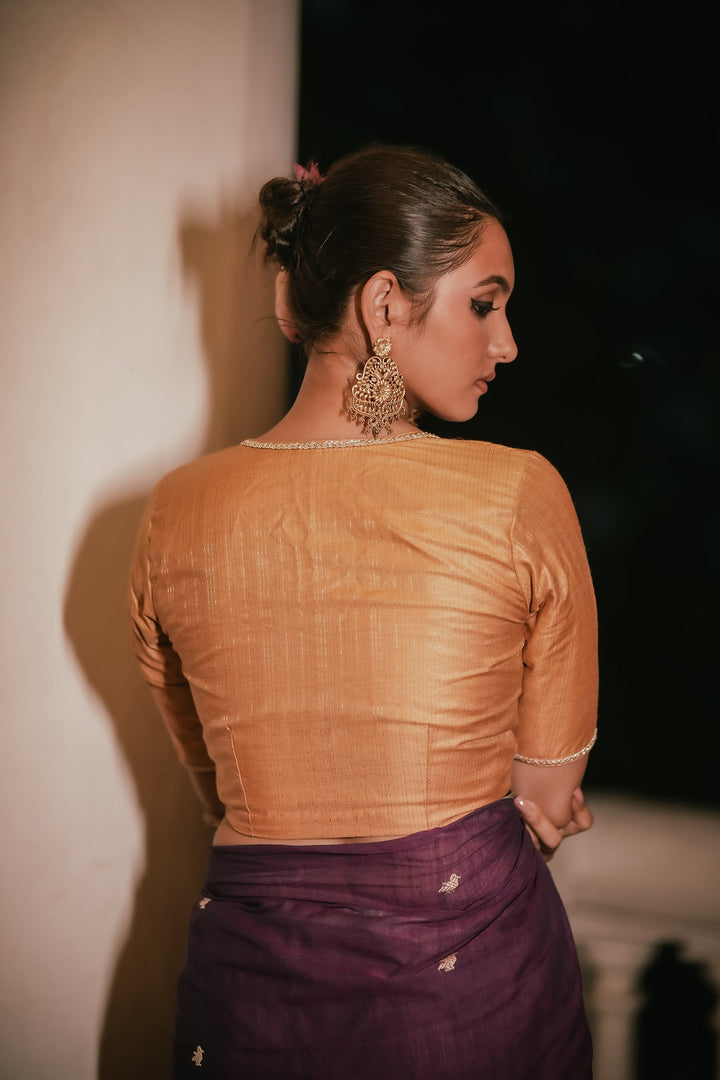 Antique Gold - Tussar Silk Zari Blouse
