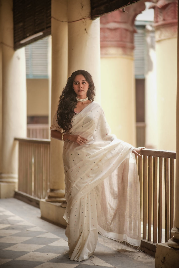 Rainbow Buti Handloom Jamdani Saree