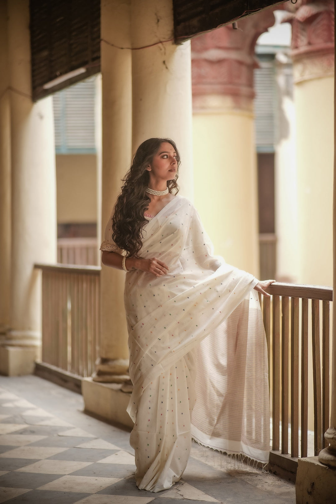 Rainbow Buti Handloom Jamdani Saree