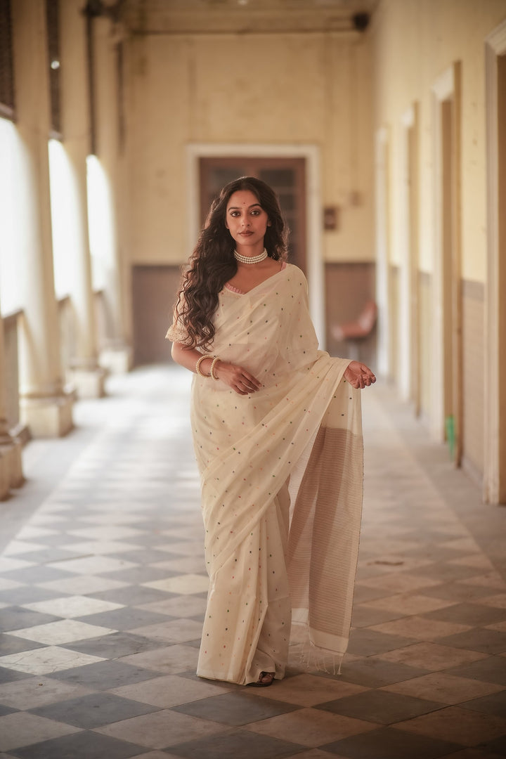 Rainbow Buti Handloom Jamdani Saree