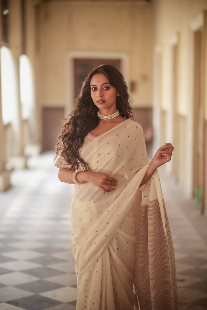Rainbow Buti Handloom Jamdani Saree