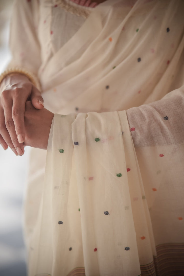Rainbow Buti Handloom Jamdani Saree