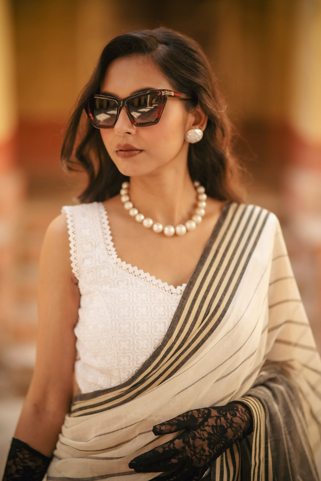 Floral Lace White Embroidery Sleeveless Blouse