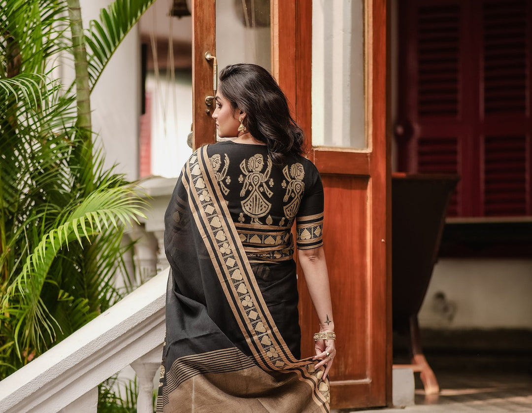 Putul Jamdani Blouse (Black)