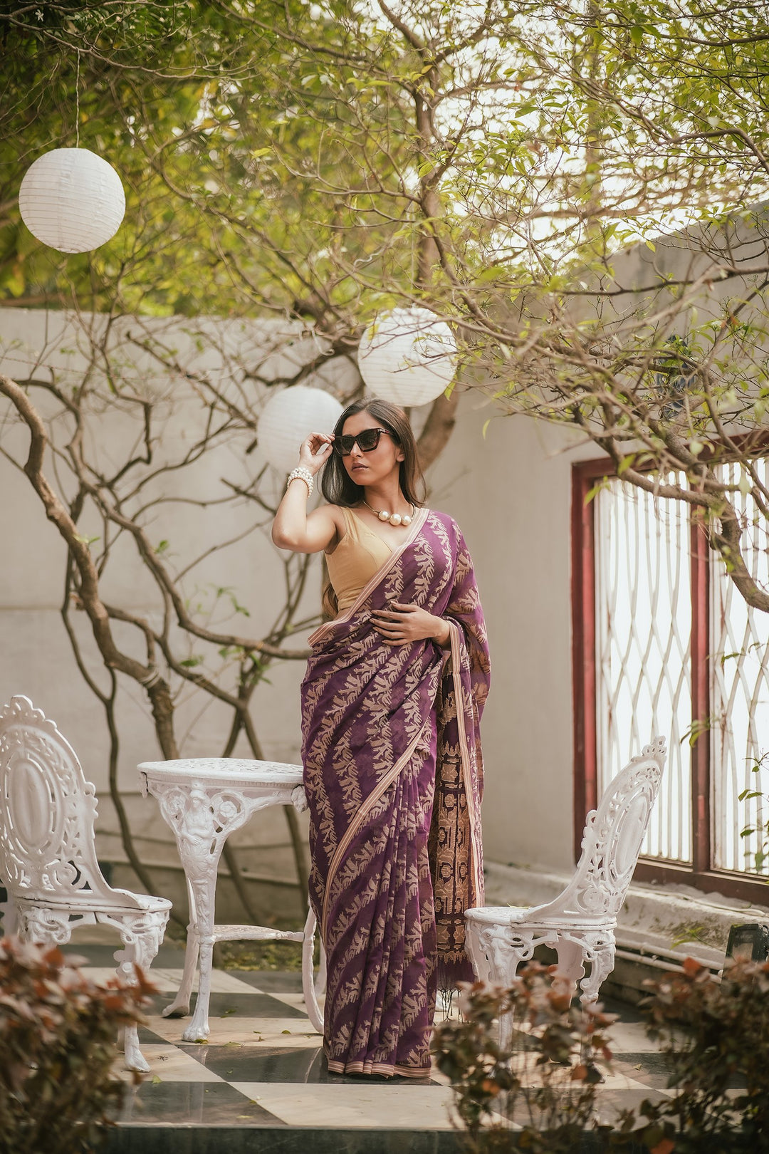 Lavender Lush Jamdani Saree