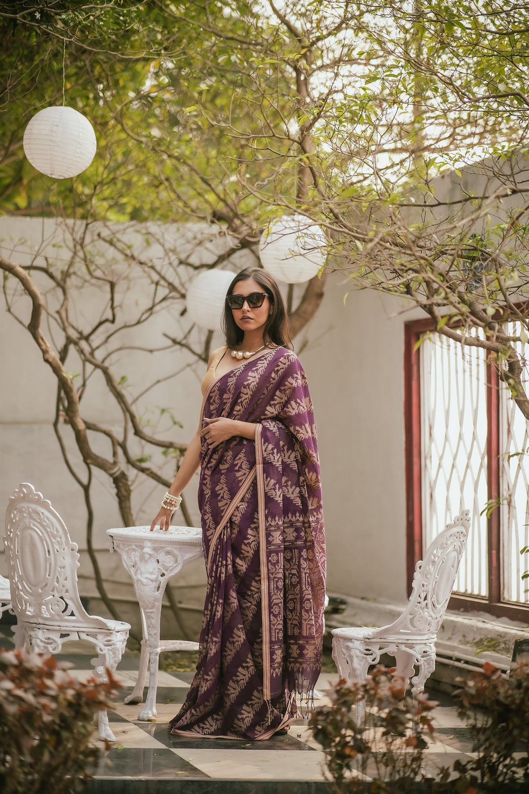 Lavender Lush Jamdani Saree