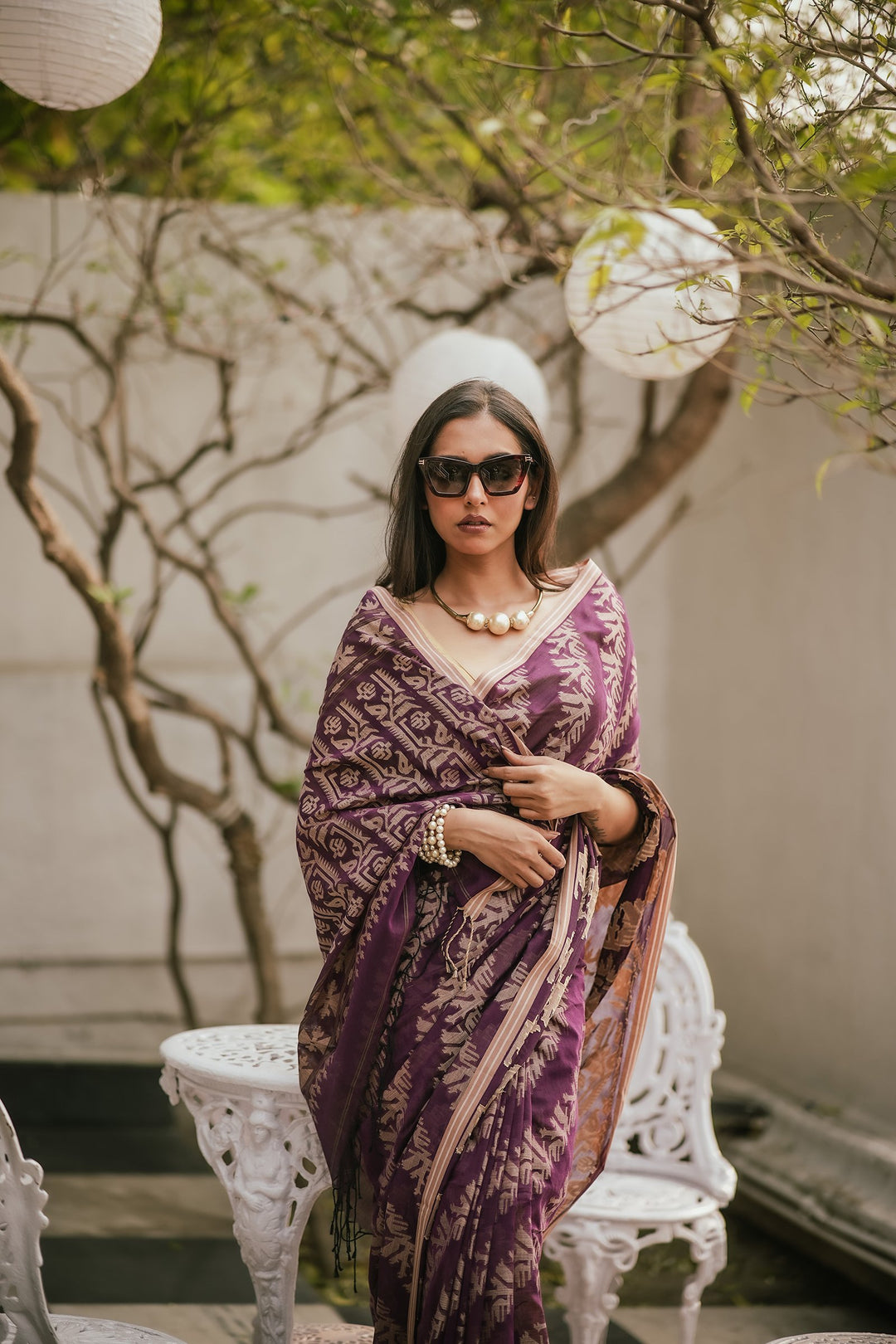 Lavender Lush Jamdani Saree