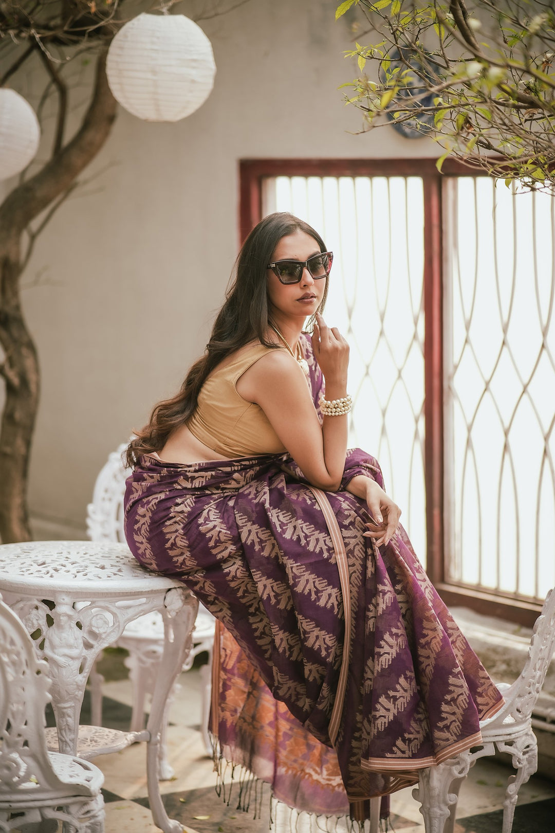 Lavender Lush Jamdani Saree