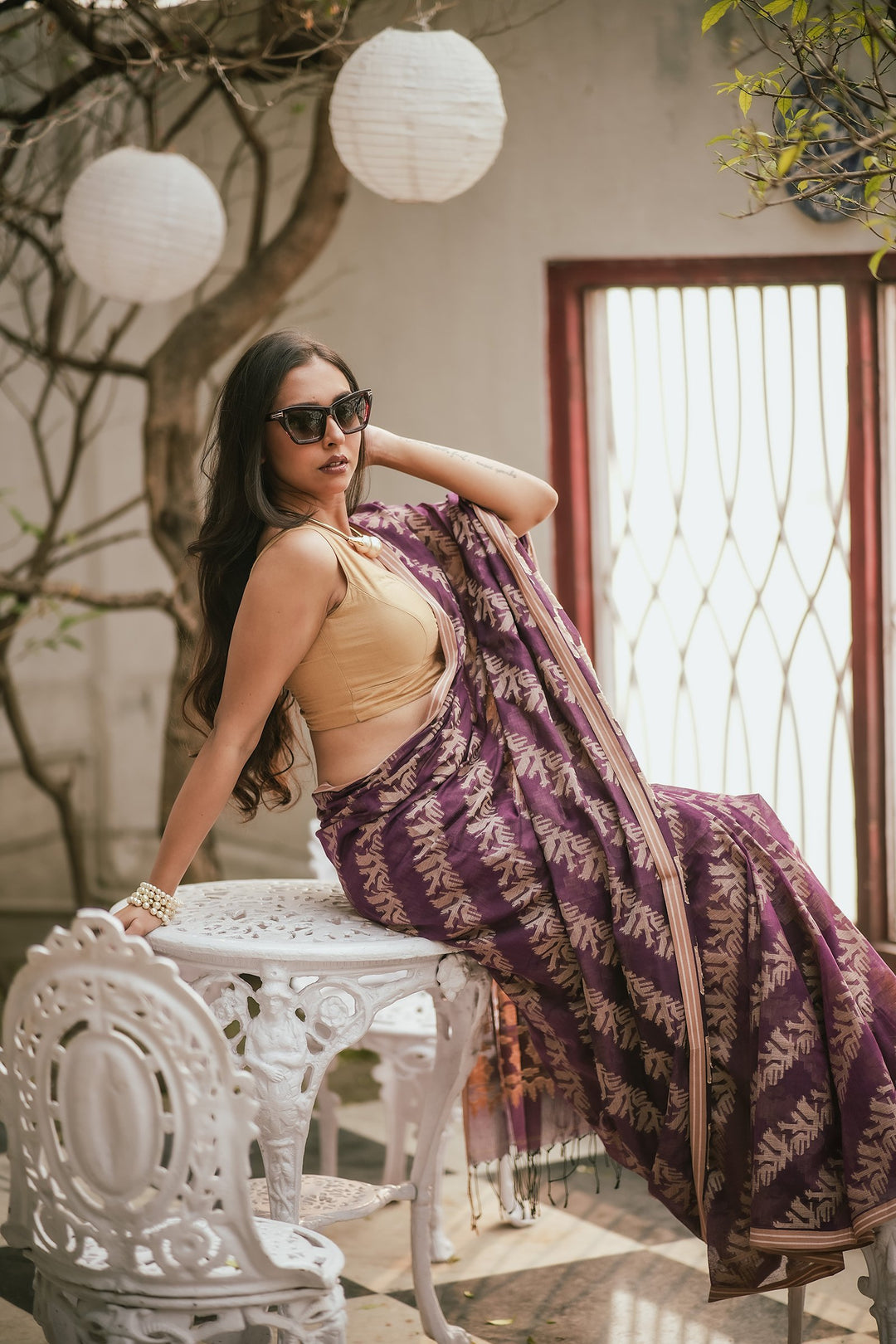 Lavender Lush Jamdani Saree