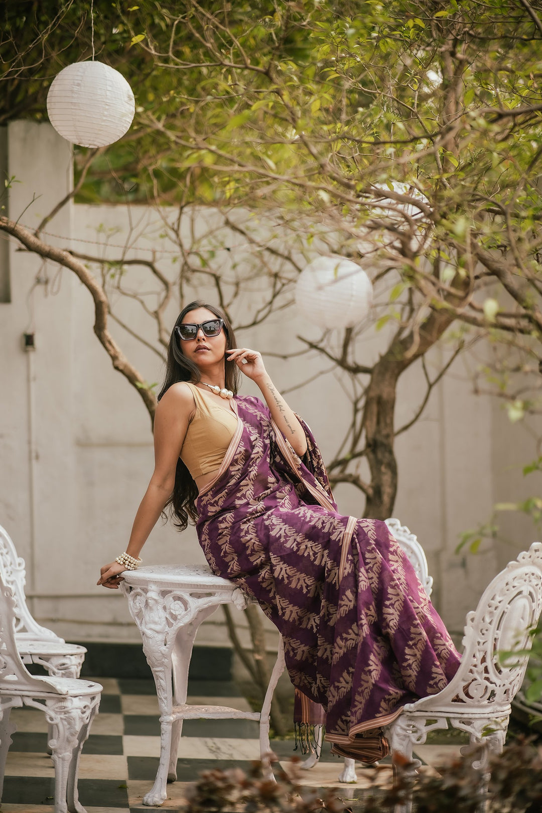 Lavender Lush Jamdani Saree