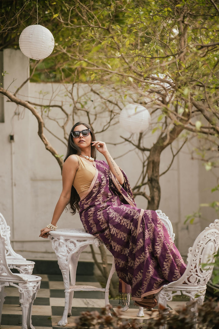 Lavender Lush Jamdani Saree