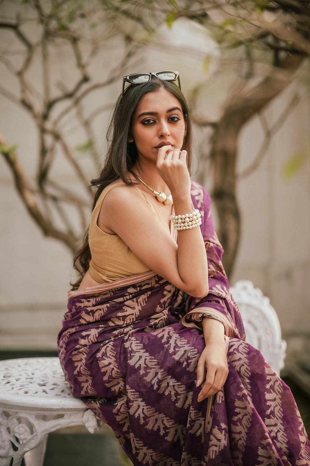 Lavender Lush Jamdani Saree